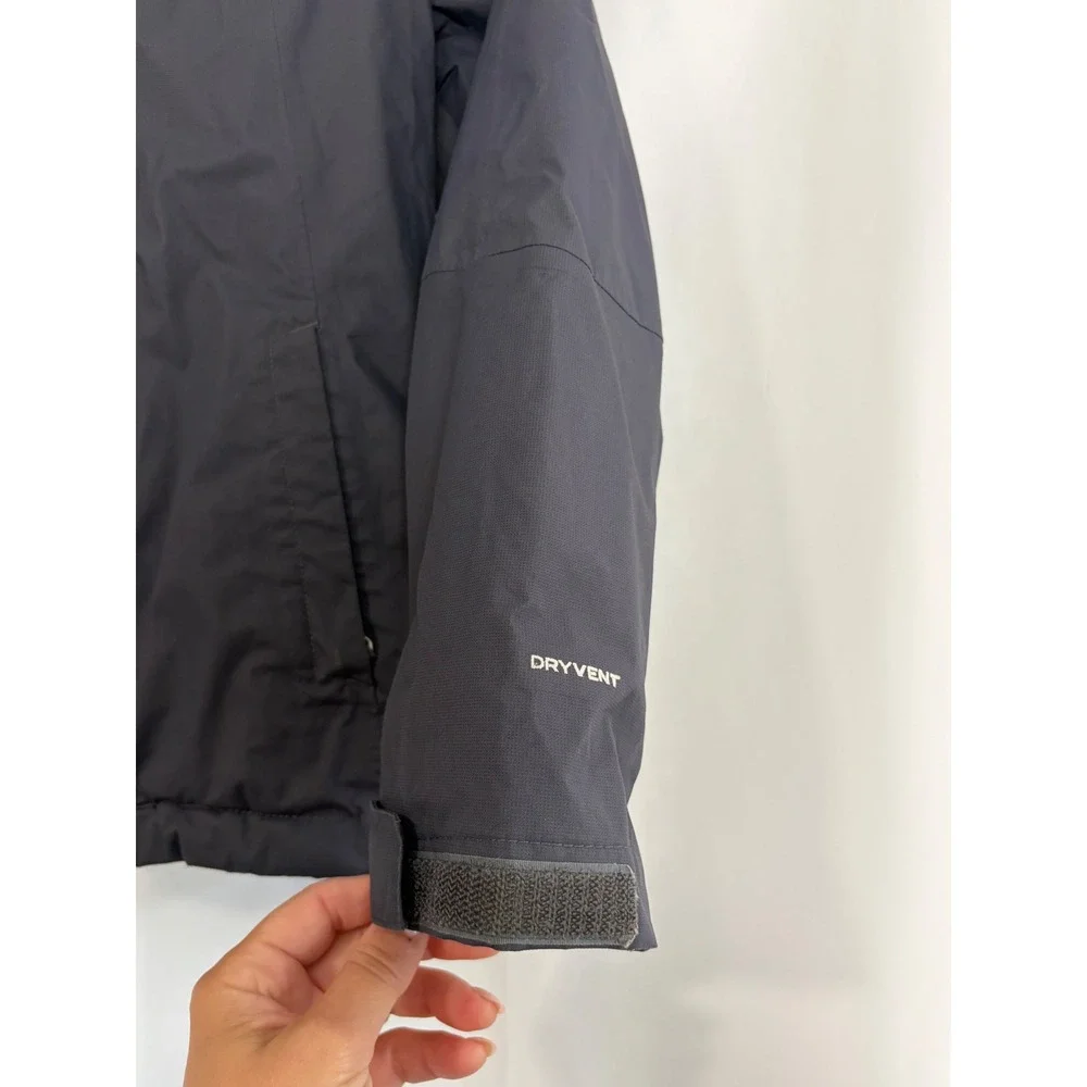 The North Face Girls DryVent Rain Jacket Gray Pink Size M 10/12 Waterproof